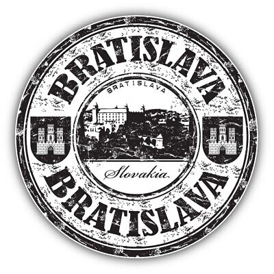 Bratislava Slovakia Grunge Travel Stamp Car Bumper Sticker Decal "SIZES"