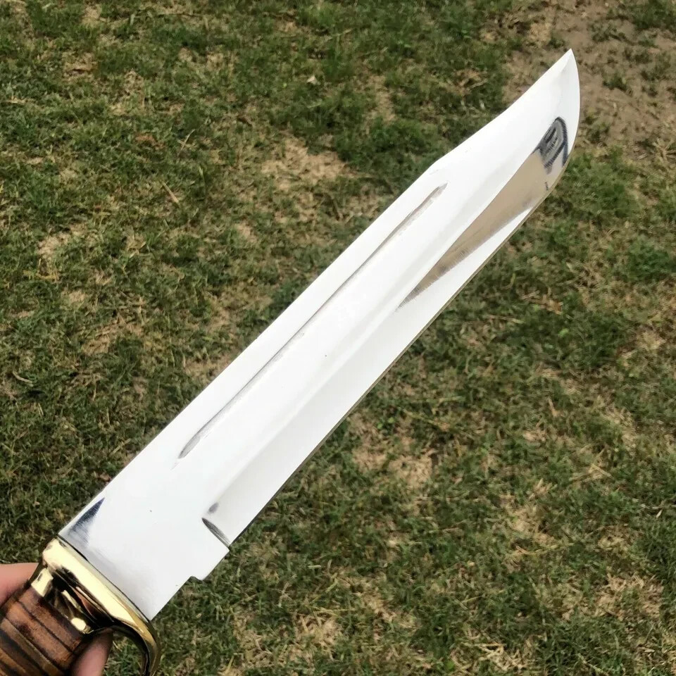 20" CUSTOM HANDMADE D2 STEEL HUNTING CROCODILE DUNDEE BOWIE KNIFE WITH