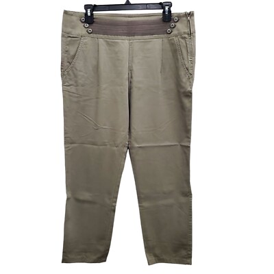 Esprit Women's Olive Military Style Tencel Blend Side Zip Cropped Pants Sz  US
