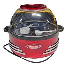Red Nostalgia Electrics Retro Series Popcorn Maker TESTED WORKS GREAT -- READ
