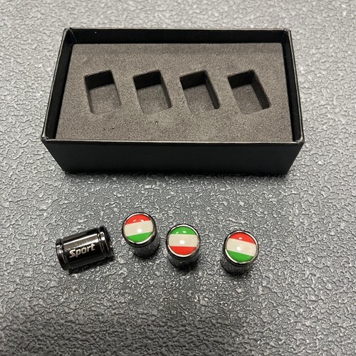 Italy Italian Flag Sport Style Titanium Wheels Tire Tyre Valve Caps Cover Emblem - Picture 4 of 6