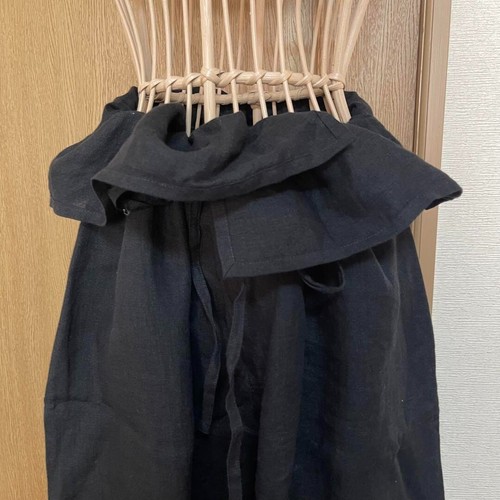 Yohji Yamamoto THAI PANTS Wide Linen Size 2 Black JAPAN Free Shipping pre-owned - Picture 6 of 8