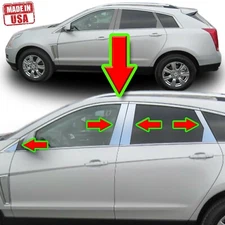 Chrome Pillar Trim for Cadillac SRX 10-17 8pc Set Door Cover Mirrored Post
