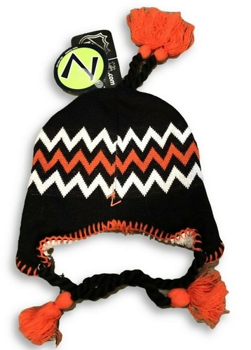 New NWT Philadelphia Flyers Zephyr Downhill Slope Black Pom Knit Cap Hat - Picture 2 of 2