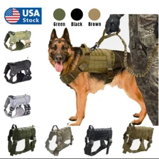 Tactical Dog Harness with Handle No-pull Large Dogs Military Vest Adjustable