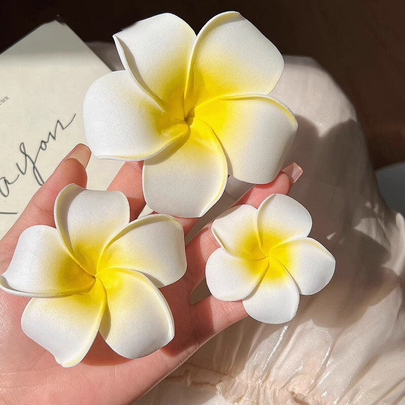 Plumeria Flower Hair Clips For Women Girls Hairpins Egg Flower Barrette Hawaiian eBay