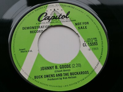 BUCK OWENS & THE BUCKAROOS  UK  45 CAPITOL  DEMO JOHNNY B GOODE