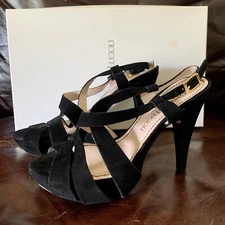 Gastone Lucioli Black Suede High heel Sandal [Made in Italy ] size 35