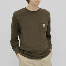 CARHARTT Loose Fit Heavyweight Long-Sleeve Pocket T-Shirt Men's 4XL Dark Green