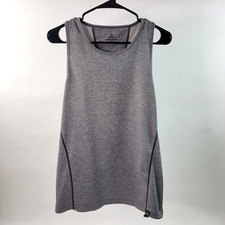 prAna Breathe Womens Tank Top Medium Heather Gray Activewear Logo Lightweight
