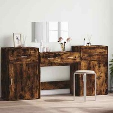 4 Piece Dressing Table Set Smoked Oak Engineered Wood vidaXL