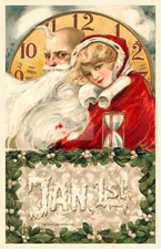 New Years Day Winsch/Schmucker 1910 Vintage Postcard COPY