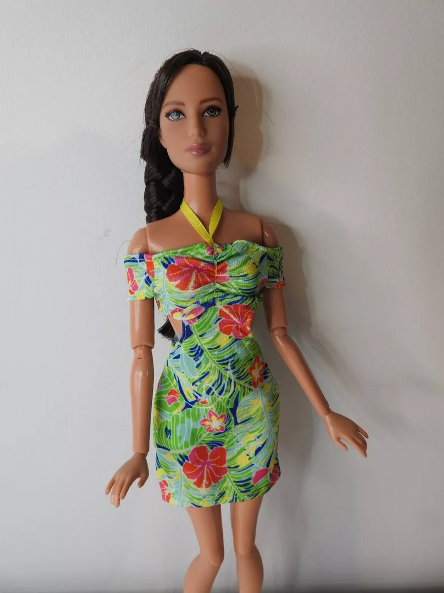 BARBIE DOLL CLOTHES MIX MATCH JUL103 TROPICAL SUMMER DRESS