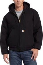 NWT Carhartt Mens Flannel Lined Duck Active Jacket J140 Black Size L $200 Y59