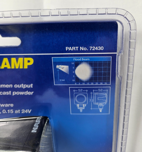 Narva 72430 Hi-Powered LED Work Lamp 10-80v Flood Beam Light 500 Lumen W/Proof - Picture 3 of 5