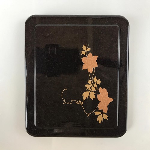 Japanische Harz Lack Replik Deckel Bento Brotdose Vintage Makie Blumen L207 - Bild 6 von 11