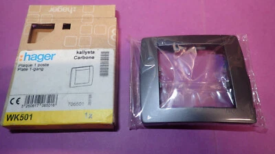 Hager Kallysta WK501 - Plaque Simple Kallysta CARBONE 1 poste