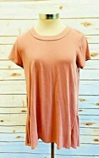 CHELSEA 28 Women Short Sleeve Pull Over Asymmetrical Hem Shirt Top Size Medium