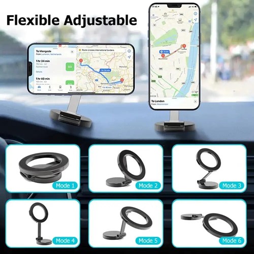 Car Magnetic Folding Phone Holder 360 Degree Rotation Phone Mount Suction Cup - Picture 3 of 10