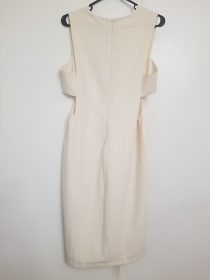 Forever 21 Cream Dress M Zipper-Sleeveless-Knee Length | eBay