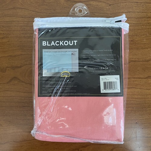 ECLIPSE Blackout Curtain One Rod Pocket Panel Kendall Coral 42in X 95in - Picture 4 of 6