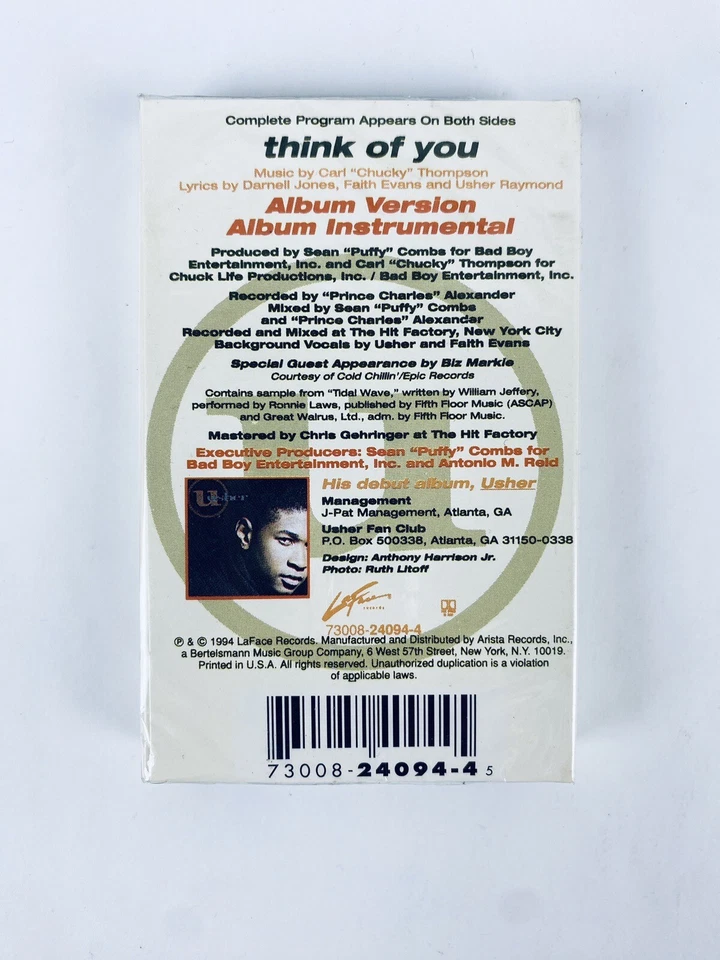Usher Think of You Cassette Single - NEW/SEALED - Rare Promo - NFS Sticker HTF - Image 2 of 3
