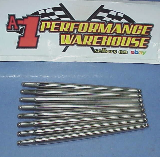 8 Smith Brothers Polished Tapered Pushrods 7.905" x 1/2" to 3/8" NASCAR