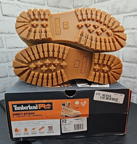 New Timberland Pro Direct Attach 6'' Steel Safety Toe Waterproof Boots Men Sz 12 - Picture 21 of 26
