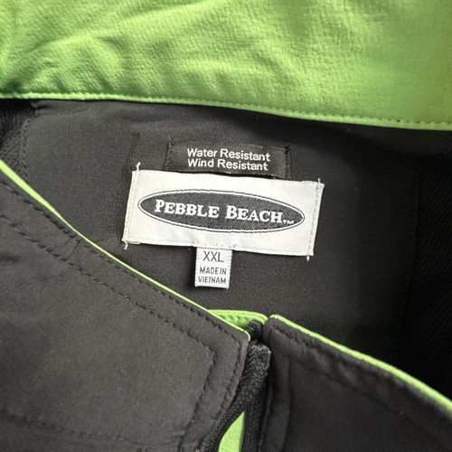 Pebble Beach Jacket Men XXL Black Full Zip Windbreaker Coat Golf Water Resistant - Picture 4 of 9