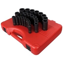Sunex Tools 2646 26 Pc. 1/2  Drive Metric Deep Impact Socket Set