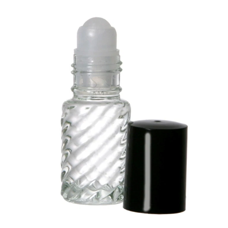 144 botellas SWIRL de 1/6 oz 5 ml con tapa negra y rodillo Foto 4 de 4