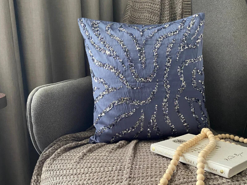 Decorative Pillow Case Blue 16