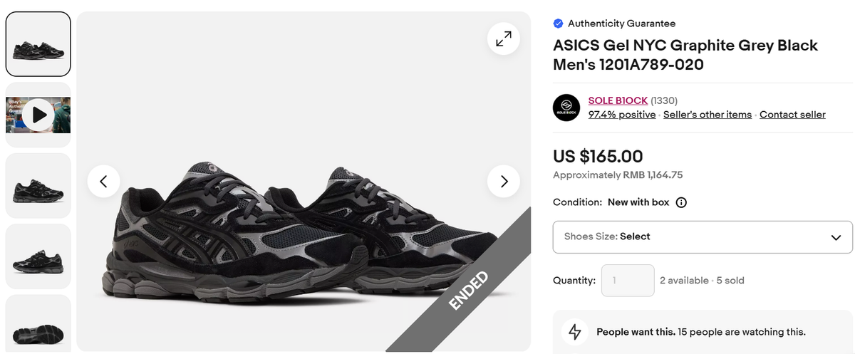 ASICS Gel NYC Graphite Grey Black Men's 1201A789-020 | eBay