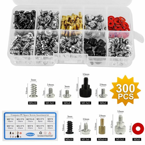 300 Schrauben Abstandshalter für PC-Festplatten-Motherboard-Lüfter