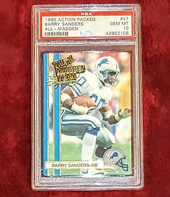 BARRY SANDERS 1990 ACTION PACKED ALL-MADDEN ROOKIE 47 LIONS HOF
