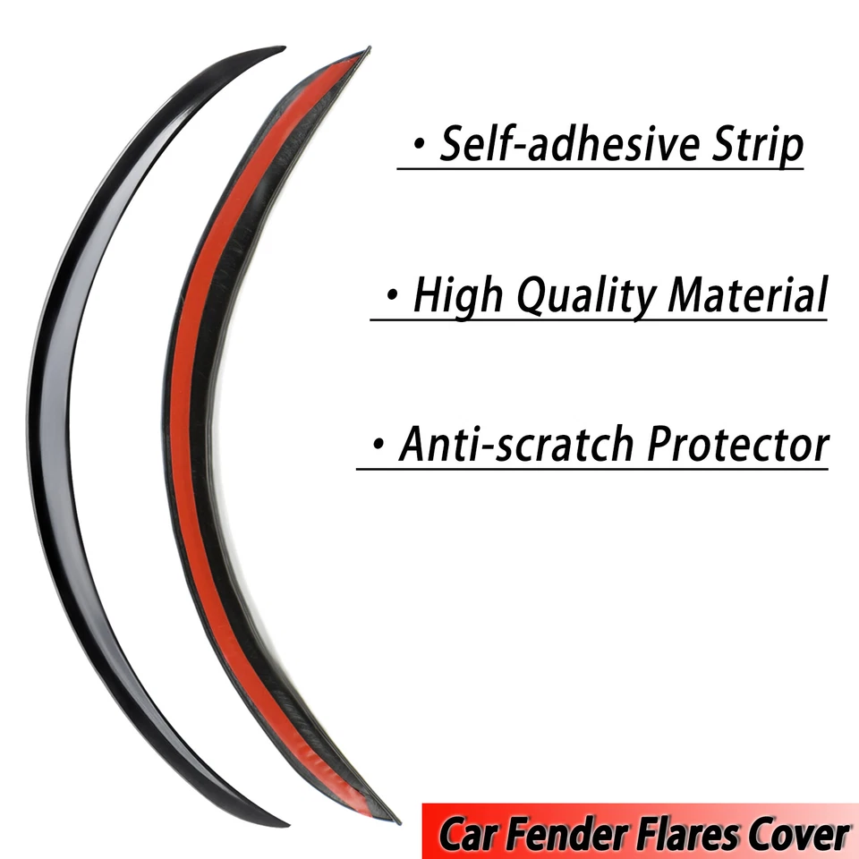 2X 29" Negro Puro Rueda Coche Ceja Arco Borde Labios Tira Guardabarros Protectores Destellos Foto 3 de 4