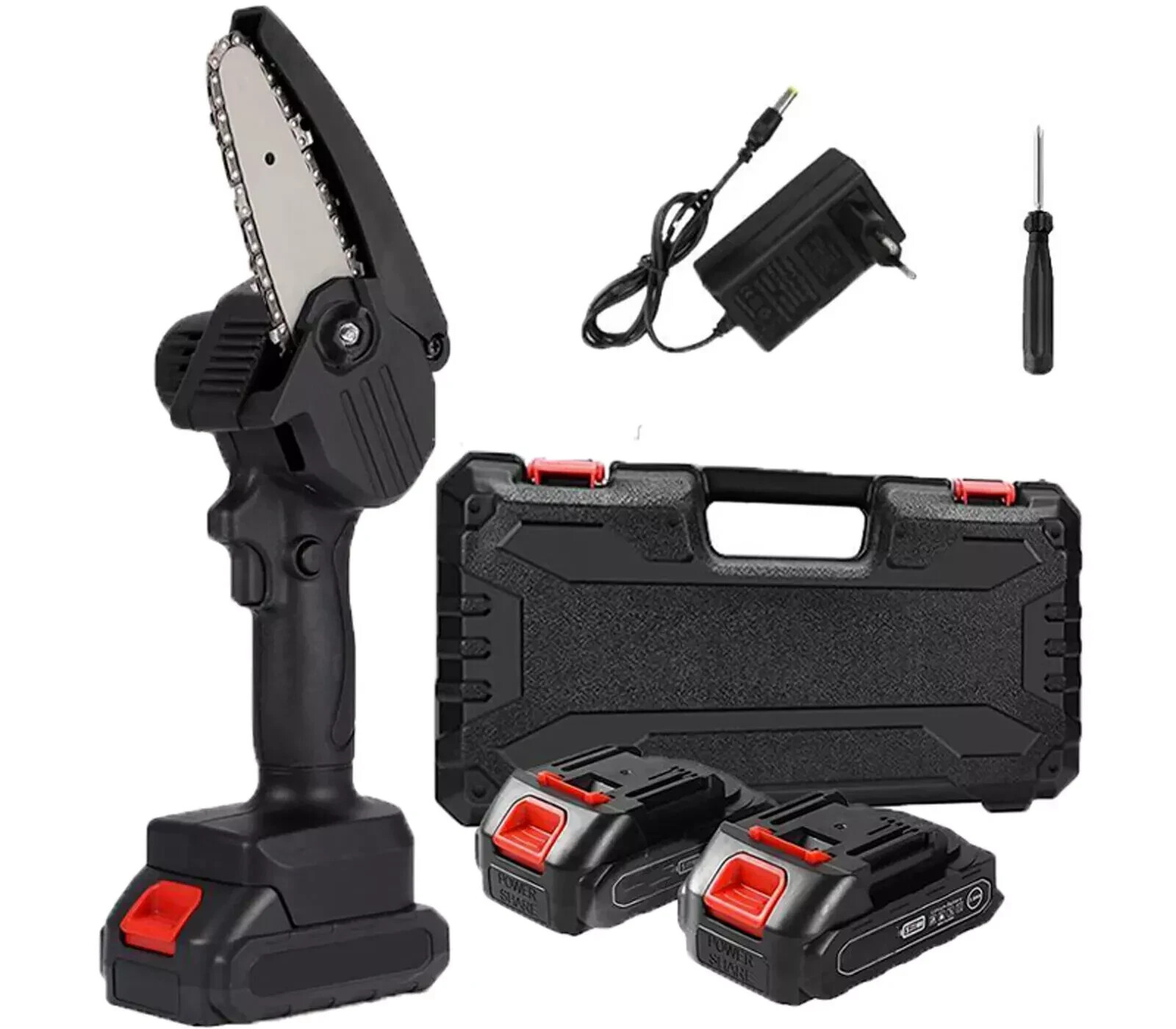 Motosega Sega Elettrica Mini Potatrice Taglia Rami Elettrosega a 2 Batterie 22 V