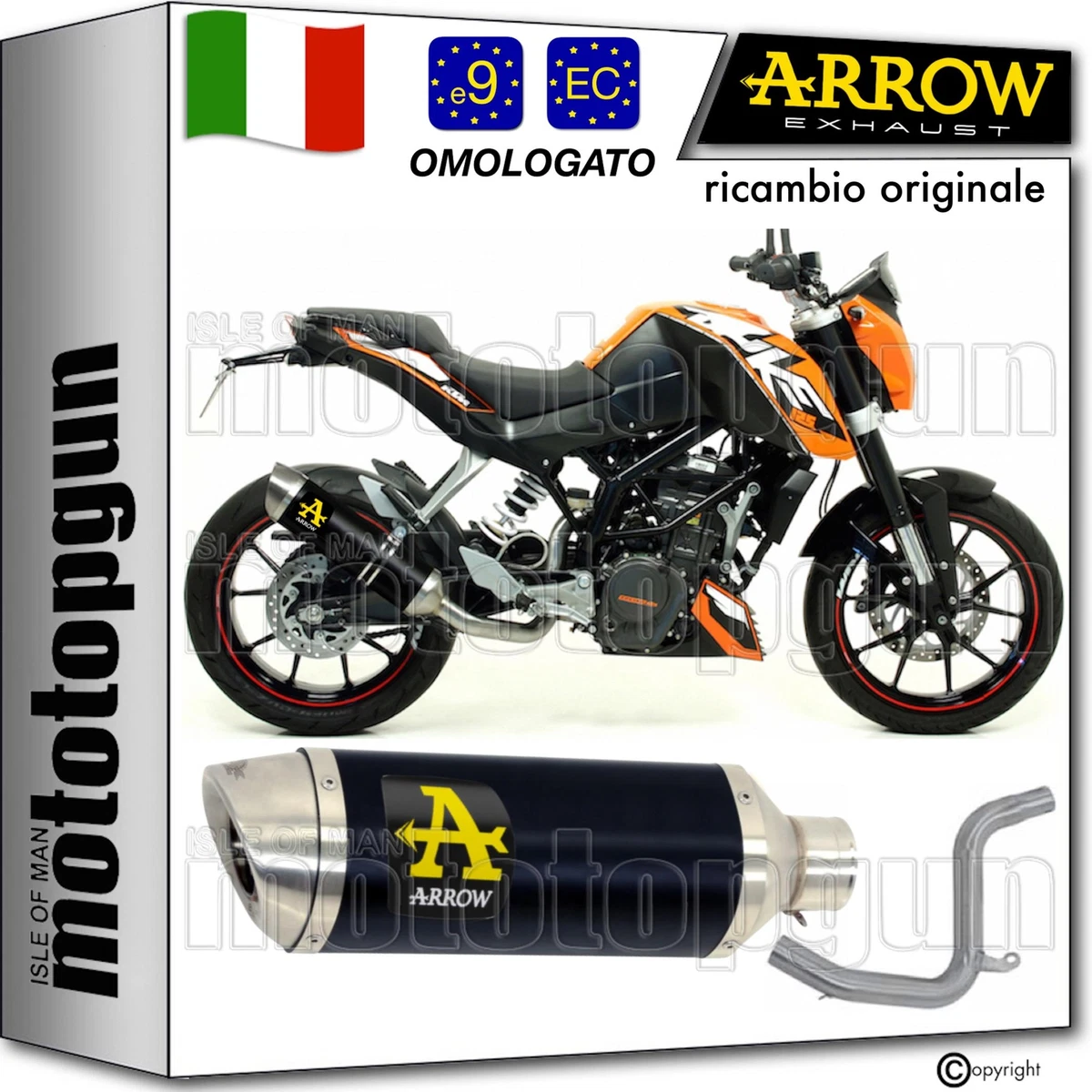 ARROW SCARICO OMOLOGATO RC THUNDER ALLUMINIO NERO KTM DUKE 125