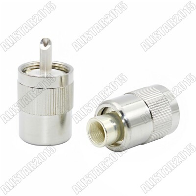 10x UHF PL-259 Male Twist-on Connector Solder For -5 5D-FB RG5 RG6 LMR300 Cable