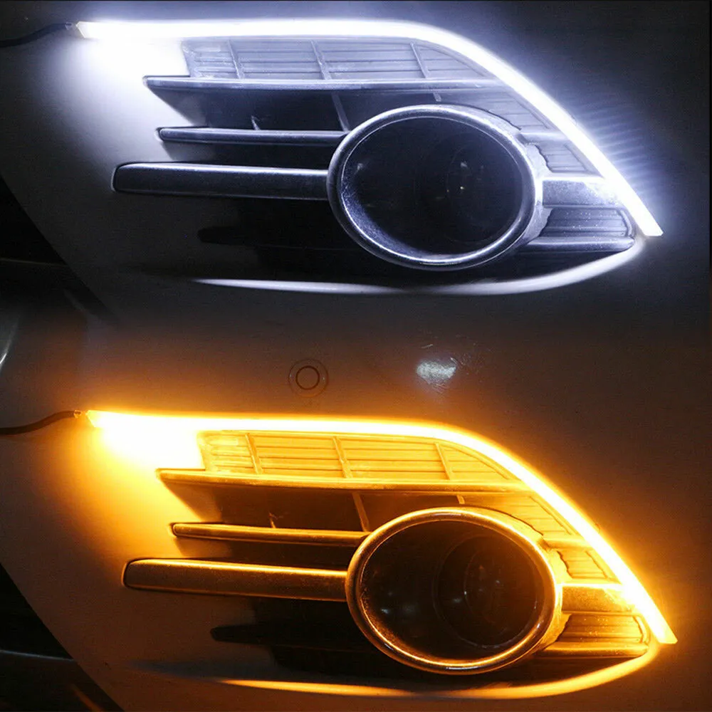 2 Stück 30/45/60 cm Auto-LED-Streifen, Tagfahrlicht,  Universal-LED-Streifen, Rohr, LED-Führungsstreifen