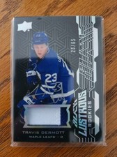 Travis Dermott 2018/2019 UD Black Lustrous Rookies Auto Patch LR-TD 28/65