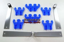 Chrome Blue Wire Loom Liner Spark Plug Divider Separator Street Hot Rat Rod Ford