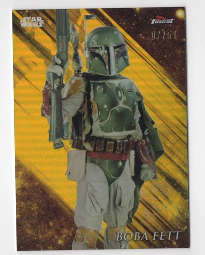 Boba Fett 2018 Topps Star Wars Finest Gold Refractor Card #14 /50