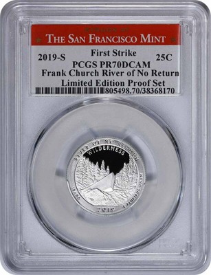 2019-S Frank Church River of No Return Silver Quarter Limited PR70DCAM PCGS Flag