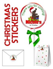CHRISTMAS BIRTHDAY PARTY FAVORS STICKERS LABELS for your favors