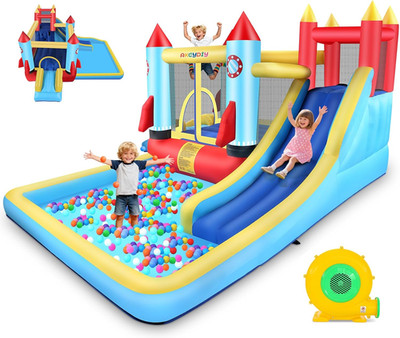 Bounce House for Big Kids 8-12, Rocket Theme Kids Inflatable Bounce House for 3-