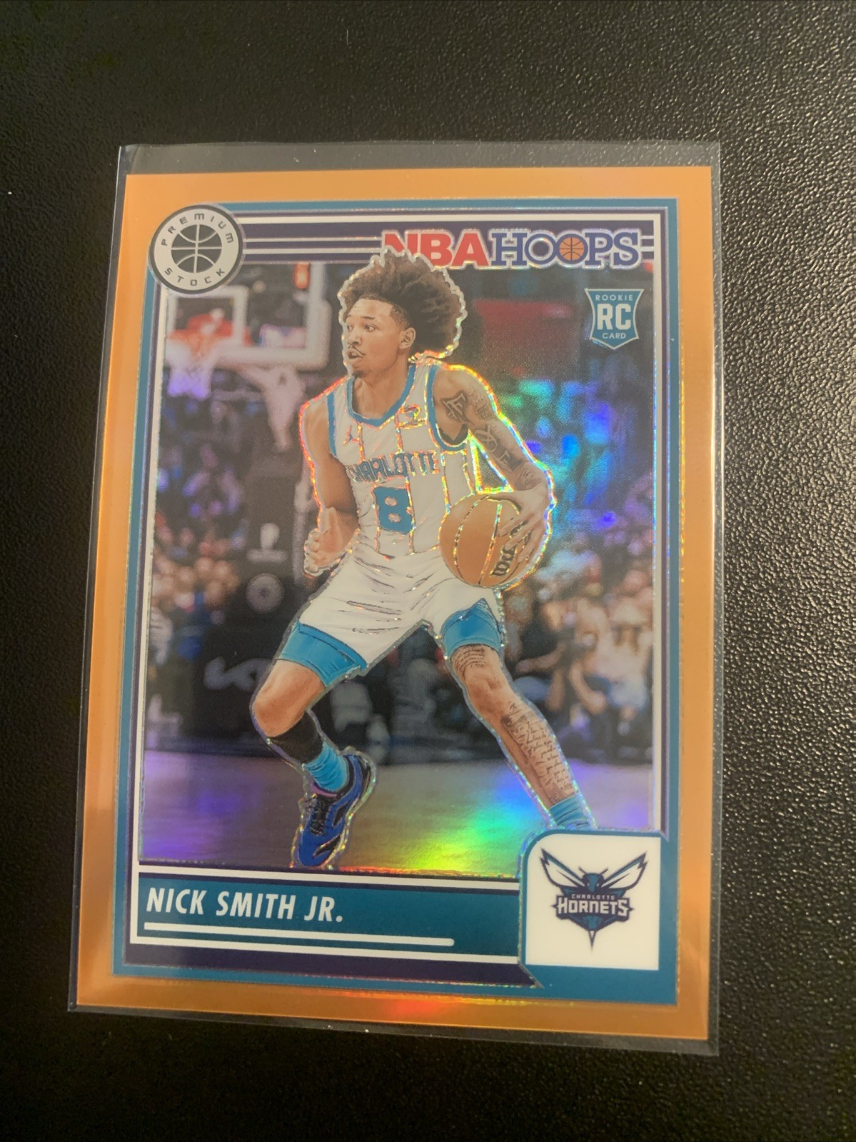 Nick Smith Jr. 2023-24 Hoops Premium Stock #31 Orange Rookie /299 Hornets