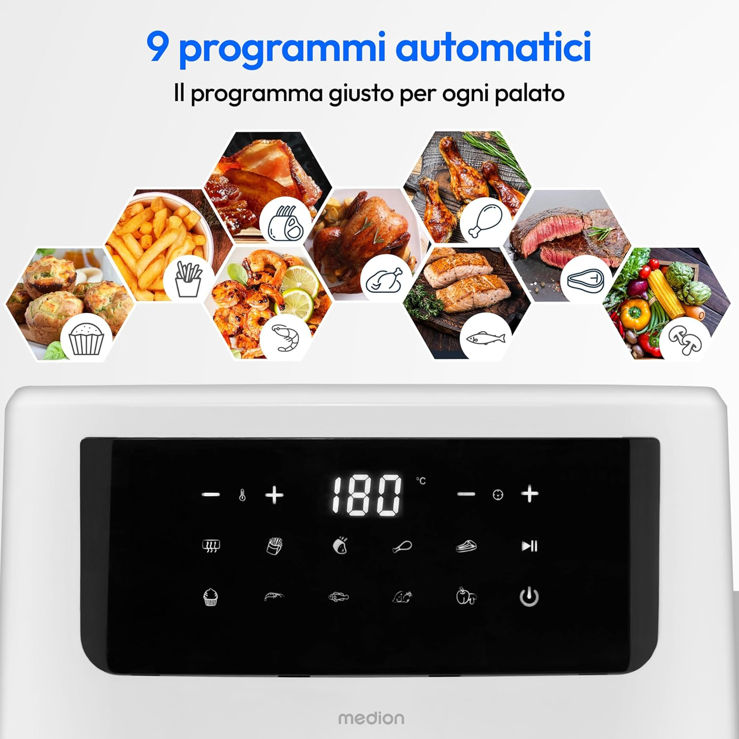 Friggitrice Ad Aria Calda P10 XL (Cestello XXL Da 6,8 Litri, 2.150 Watt, Due Ele foto 4