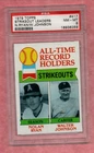1979 Topps all-Time Record Holders Strikeouts #417 W Johnson Nolan Ryan  PSA 8
