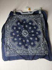 Vintage 80s Crafted with Pride Indigo Blue Bandana Hav-a-Hank Made in USA 100 